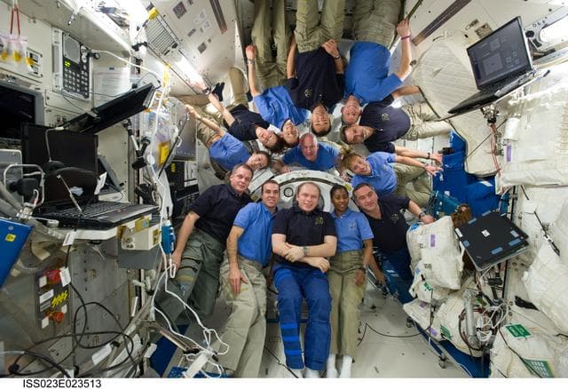 NASA image: Expedition 23 and STS-131 Crewmembers Inflight Portrait