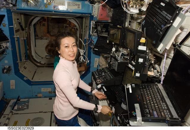 NASA image: Yamazaki in US Lab during MPLM Transfer