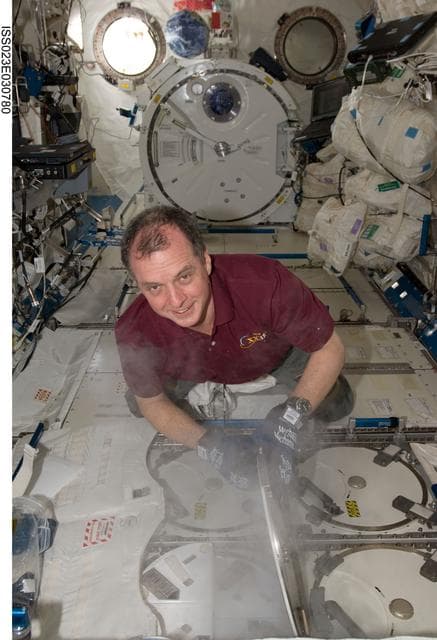 NASA image: Creamer stows urine samples in MELFI
