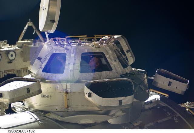 NASA image: View of Kotov in a Cupola Window