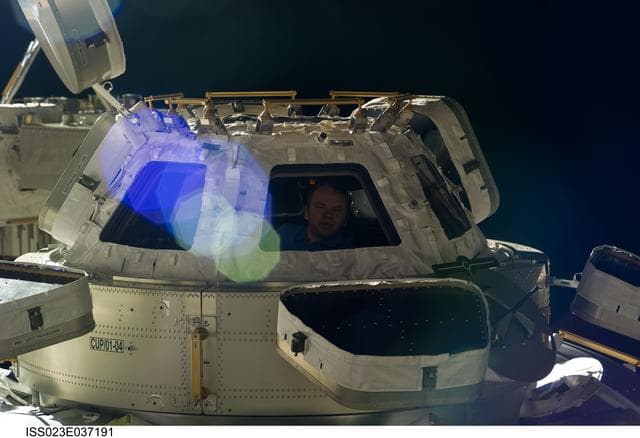 NASA image: View of Kotov in a Cupola Window