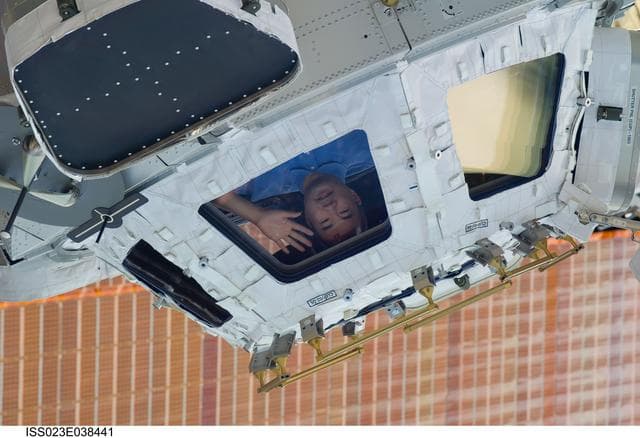 NASA image: View of Noguchi in a Cupola Window