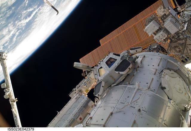 NASA image: View of Noguchi in a Cupola Window