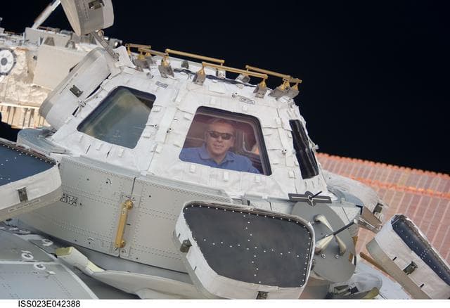 NASA image: View of Kotov in a Cupola Window