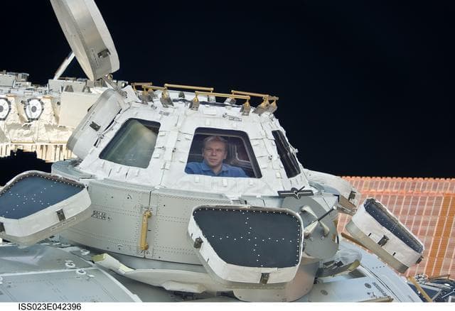NASA image: View of Kotov in a Cupola Window