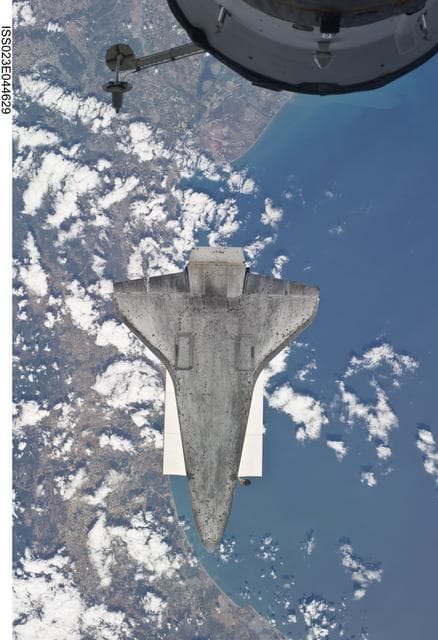 NASA image: STS-132 Atlantis during RPM on Approach to ISS