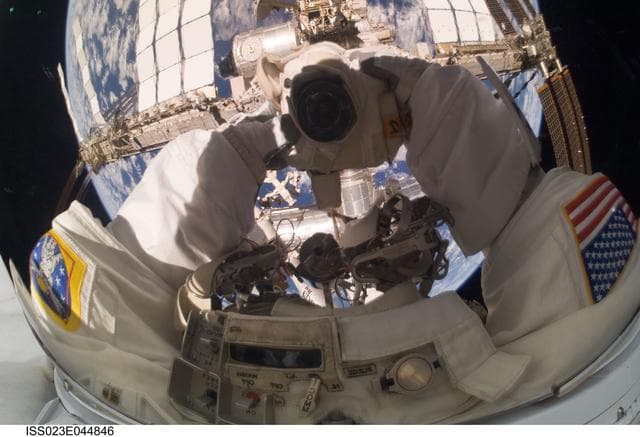NASA image: Reisman Self-Portrait during EVA 1