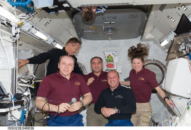 NASA image: Crewmembers in Kibo
