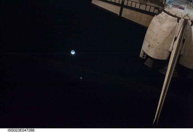 NASA image: View of the Moon and Docked STS-132 Atlantis