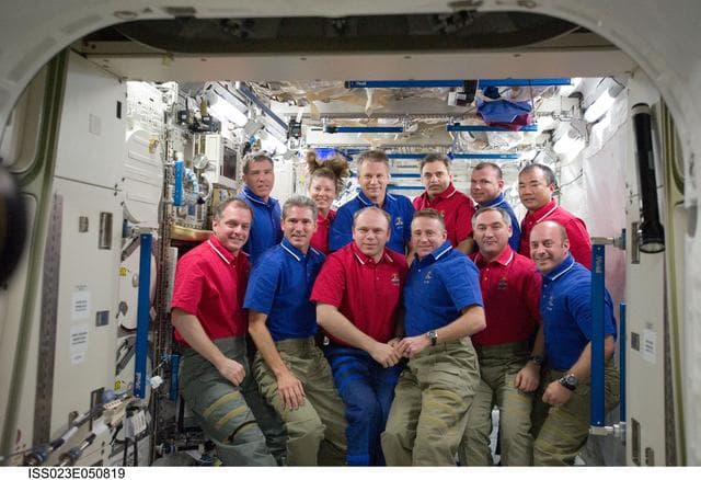 NASA image: Expedition 23 and STS-132 Crewmembers Inflight Portrait