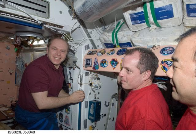 NASA image: Kotov Places Mission Patch in Node 1