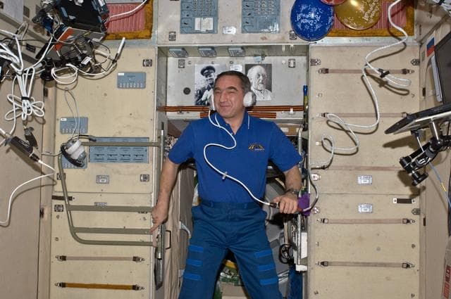 NASA image: Crew Prepares for Soyuz Docking in SM