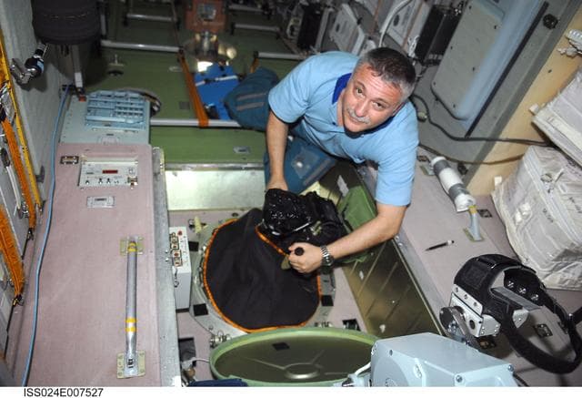 NASA image: FE Fyodor Yurchikhin works on the Uragan Experiment in the SM