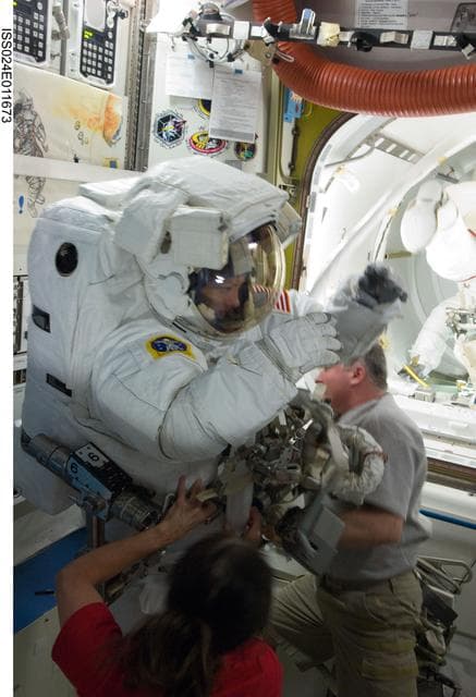 NASA image: US EVA 16 EMU Prep