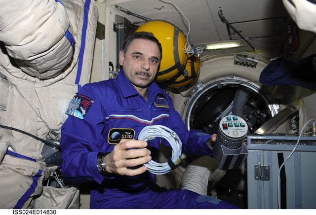 NASA image: Kornienko works on the BIOEMULSIYA Experiment