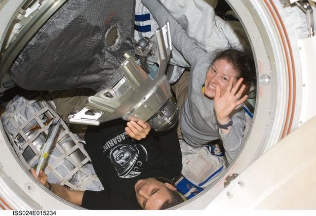 NASA image: View of Expedition 24 Crew Members preparing for the Soyuz Undocking