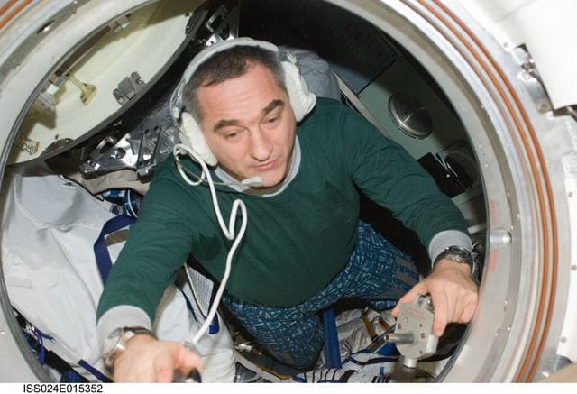 NASA image: View of Expedition 24 Crew Members preparing for Soyuz Undocking