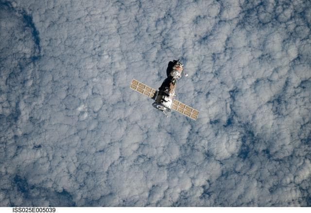 NASA image: Soyuz TMA-18 spacecraft departs the ISS