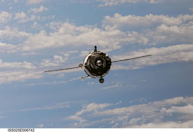 NASA image: Soyuz TMA-01M/24S docking