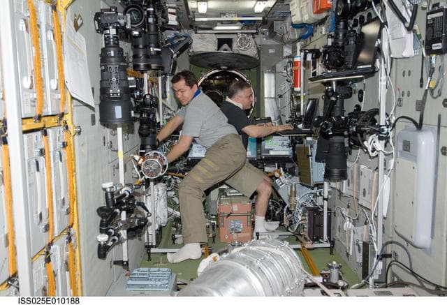 NASA image: Skripochka and Yurchikhin in Service Module