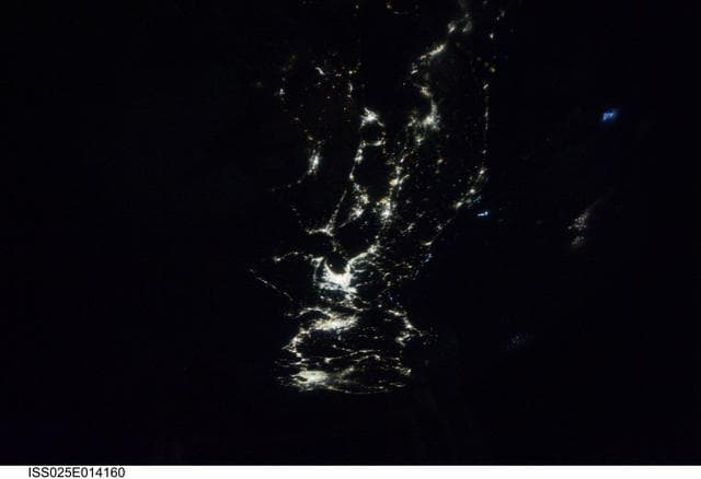 NASA image: Night time city lights taken by the Expedition 25 crew