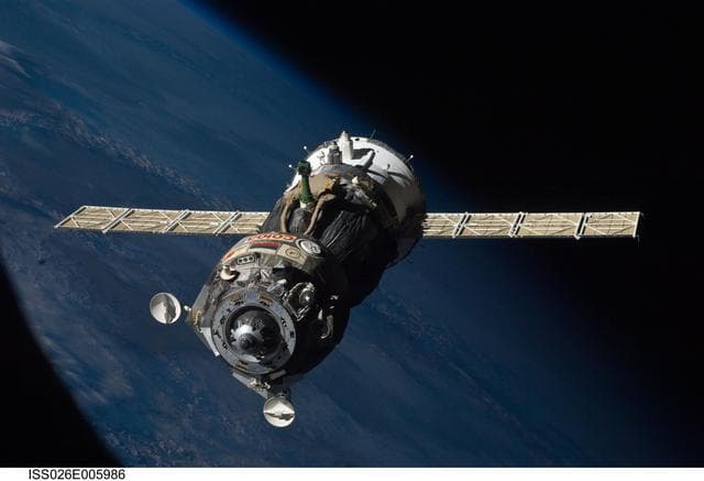 NASA image: Soyuz TMA-19 Spacecraft departing the ISS