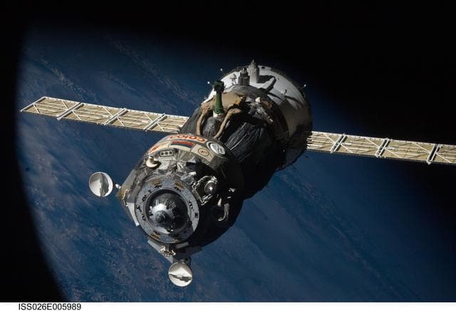NASA image: Soyuz TMA-19 Spacecraft departing the ISS