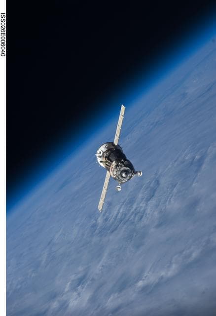 NASA image: Soyuz TMA-19 Spacecraft departing the ISS