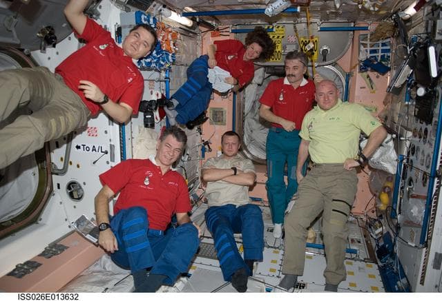 NASA image: Expedition 26 Crew Members in the Node 1