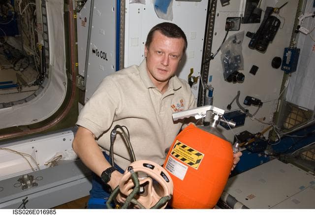 NASA image: Kondratyev during Emergency Scario Drill