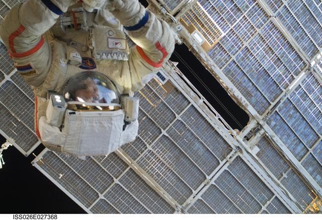 NASA image: Kondratyev during EVA 28
