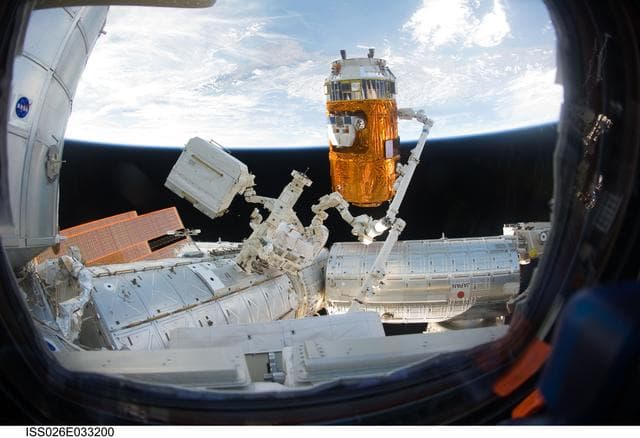 NASA image: Japanese Kounotori HTV-2 Transfer Vehicle Relocation