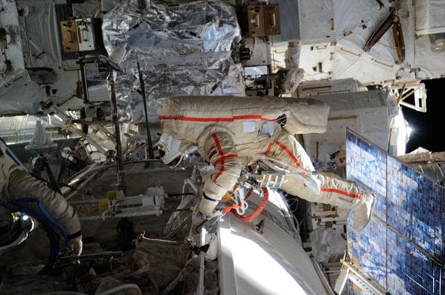 NASA image: Kondratyev during EVA