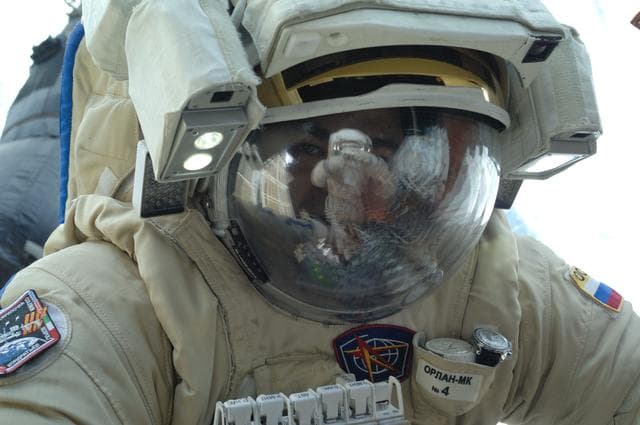 NASA image: Skripochka and Kondratyev during EVA