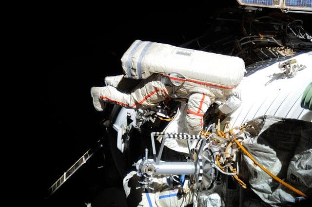 NASA image: Skripochka and Kondratyev during EVA