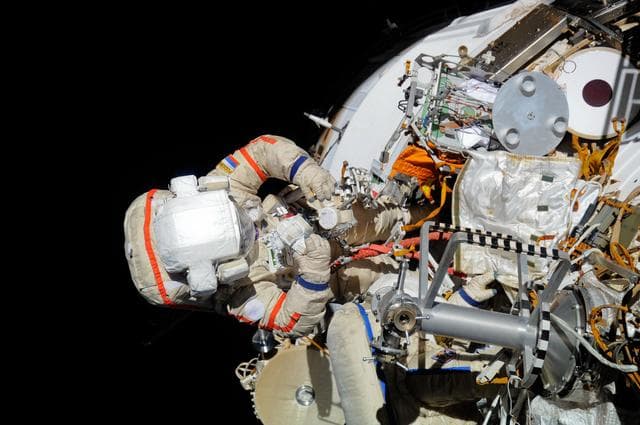 NASA image: Kondratyev during EVA