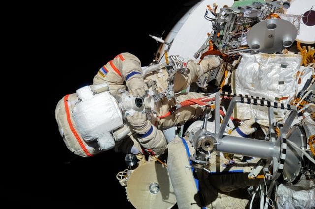 NASA image: Kondratyev during EVA