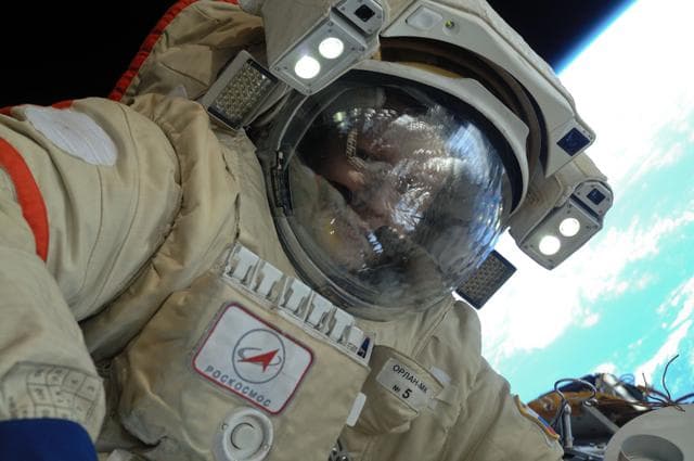 NASA image: Kondratyev during EVA