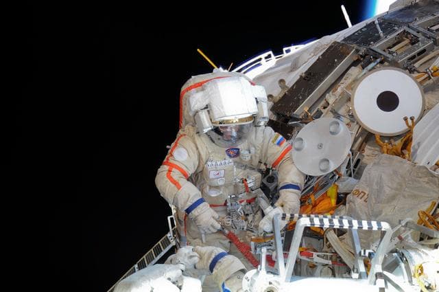 NASA image: Kondratyev during EVA