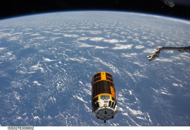 NASA image: HTV2 following its Release by SSRMS