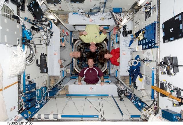NASA image: Expedition 27 Crewmembers in Node 2 CQ