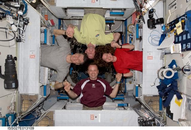 NASA image: Expedition 27 Crewmembers in Node 2 CQ