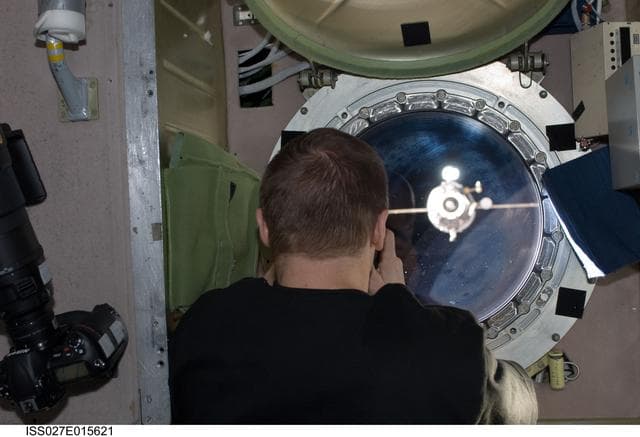 NASA image: Kondratyev Photographs Departing Progress 41P Spacecraft