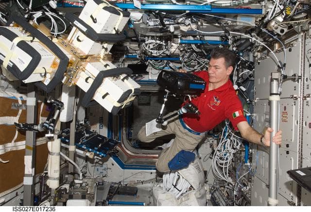 NASA image: Nespoli photographs ALTEA-SHIELD Hardware in the US Laboratory