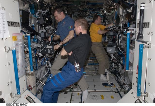 NASA image: Kondratyev, Nespoli and Garan in the US Lab