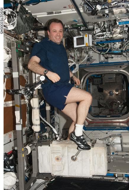 NASA image: Garan exercises on the CEVIS