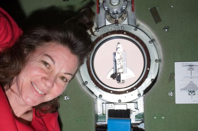 NASA image: Coleman during STS-134 Endeavour approach in the SM