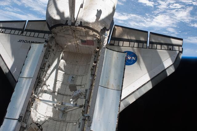 NASA image: Feustel in the Endeavour Payload Bay during EVA 1