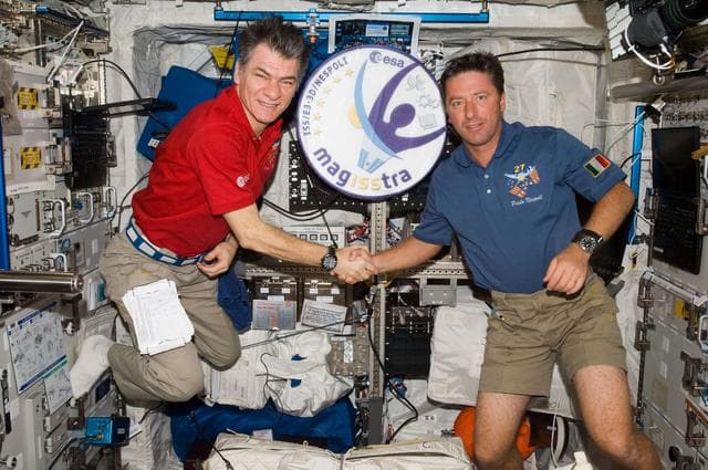 NASA image: Nespoli and Vittori in Columbus