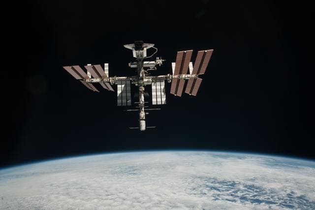 NASA image: Soyuz flyaround imagery of STS-134 Endeavour docked to the ISS